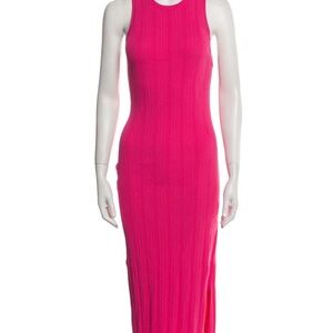 Frame Pink crew neck Midi Dress